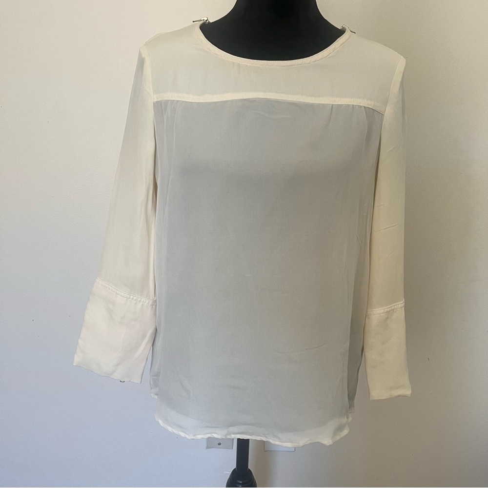 Marc by Marc Jacob’s Women’s Beige Size 8 Blouse With Zipper Detailing